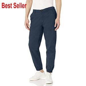 Men's Straight-Fit Chino Jogger Pant Stretch Cotton Twill Casual Modern
